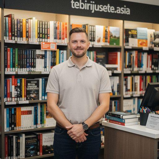 An illustration of a discount tag hanging from a stack of textbooks, highlighting special offers for students in a vibrant academic environment.